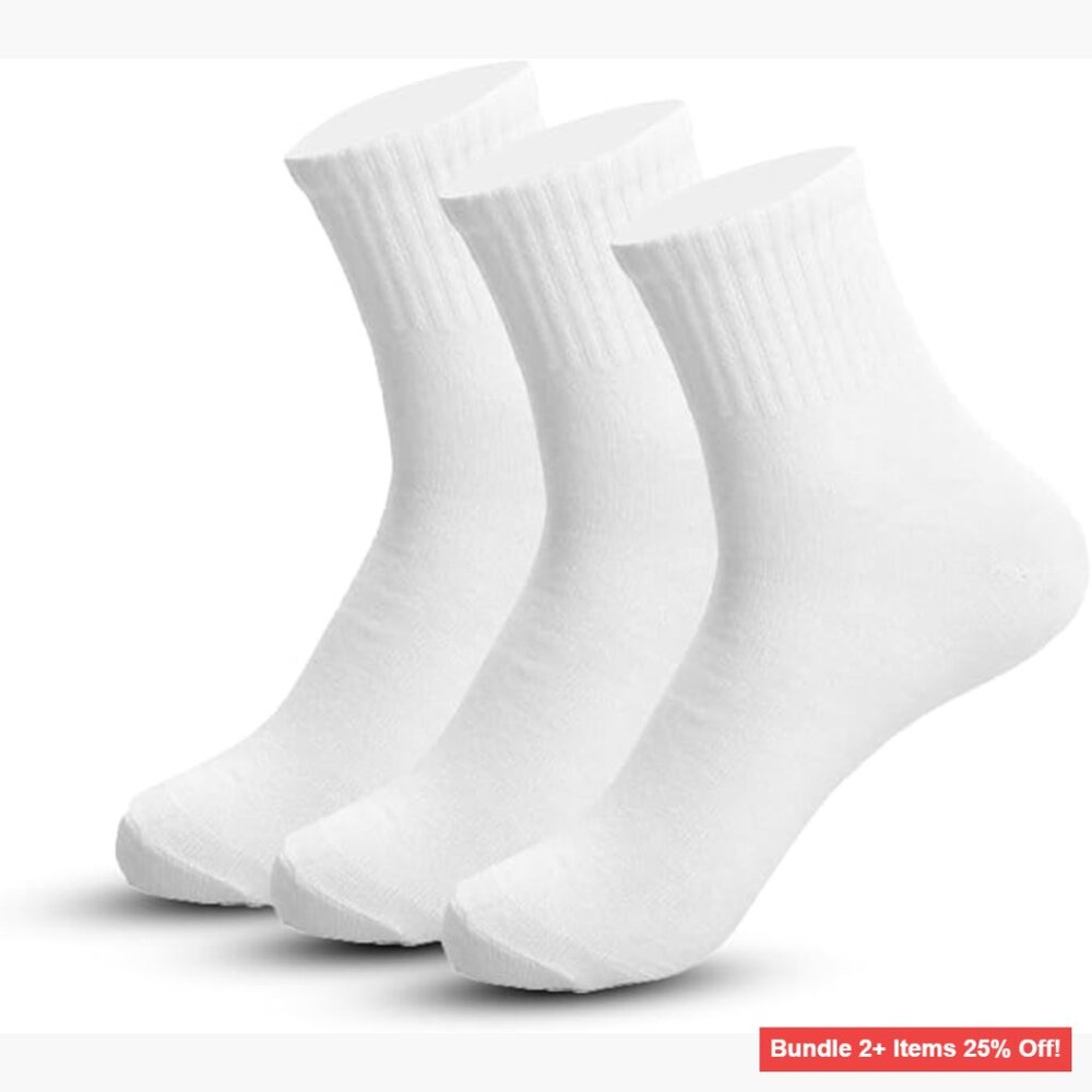 Women's Cotton Ankle Socks 3-Pack Gym Casual Breathable Size 4-10